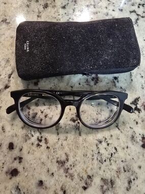 Celine Black Round Optical Glasses with Case